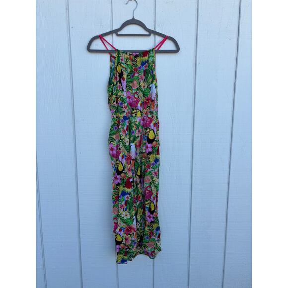 H&M x Emma Jayne Jumpsuit, Tropical Rainforest Print, Toucans, Size 12-13y - Picture 2 of 7